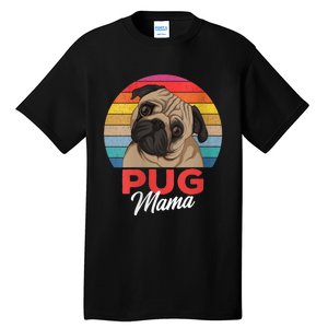 S Pug Mama Cute Dog Mom Funny Girls Gift Vneck Tall T-Shirt