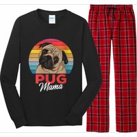 S Pug Mama Cute Dog Mom Funny Girls Gift Vneck Long Sleeve Pajama Set