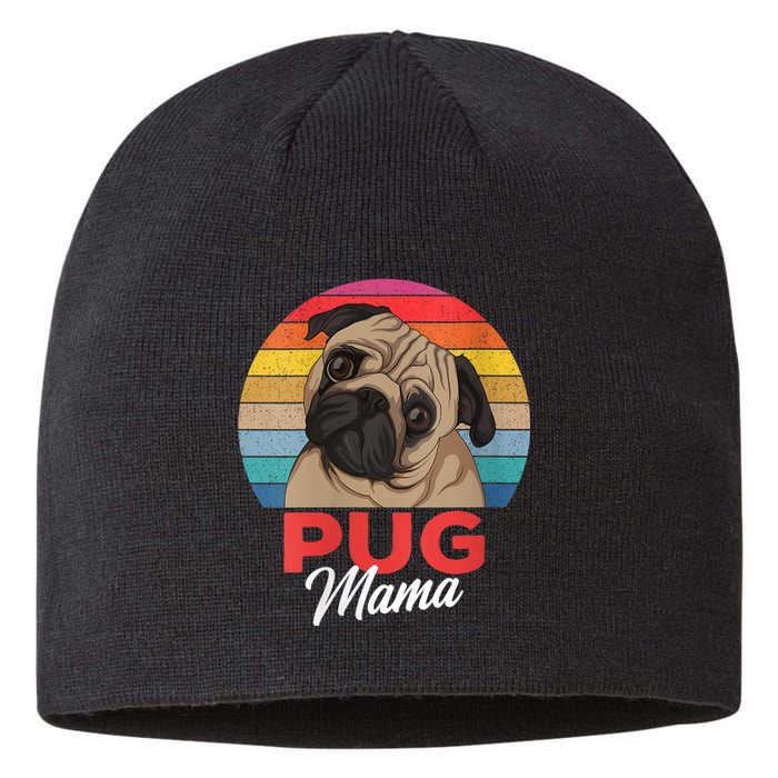 S Pug Mama Cute Dog Mom Funny Girls Gift Vneck Sustainable Beanie