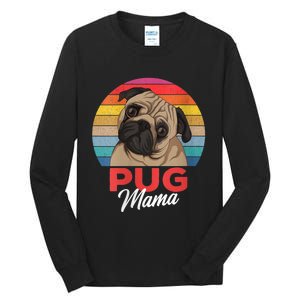 S Pug Mama Cute Dog Mom Funny Girls Gift Vneck Tall Long Sleeve T-Shirt