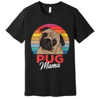 S Pug Mama Cute Dog Mom Funny Girls Gift Vneck Premium T-Shirt