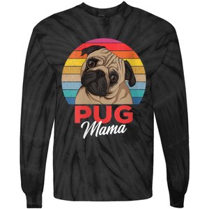 S Pug Mama Cute Dog Mom Funny Girls Gift Vneck Tie-Dye Long Sleeve Shirt