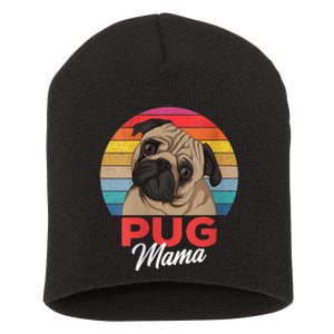 S Pug Mama Cute Dog Mom Funny Girls Gift Vneck Short Acrylic Beanie