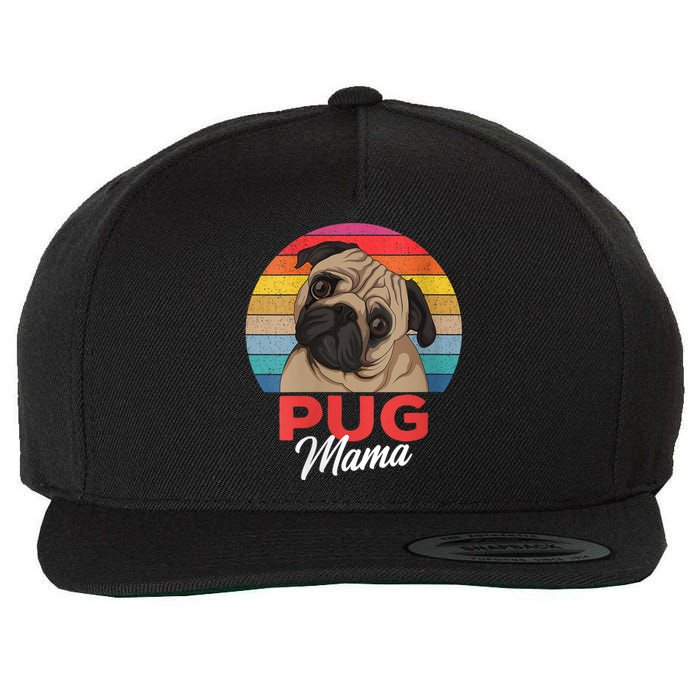 S Pug Mama Cute Dog Mom Funny Girls Gift Vneck Wool Snapback Cap