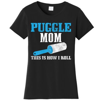 S Puggle Mom Dog Hair Funny Puggle Mama Women's T-Shirt