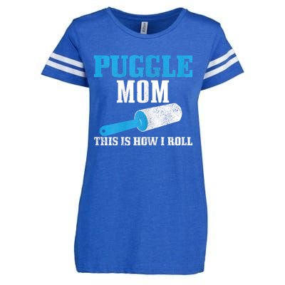 S Puggle Mom Dog Hair Funny Puggle Mama Enza Ladies Jersey Football T-Shirt