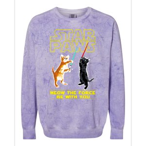 Star Paws Meow The Force Be With You Colorblast Crewneck Sweatshirt