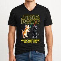 Star Paws Meow The Force Be With You V-Neck T-Shirt