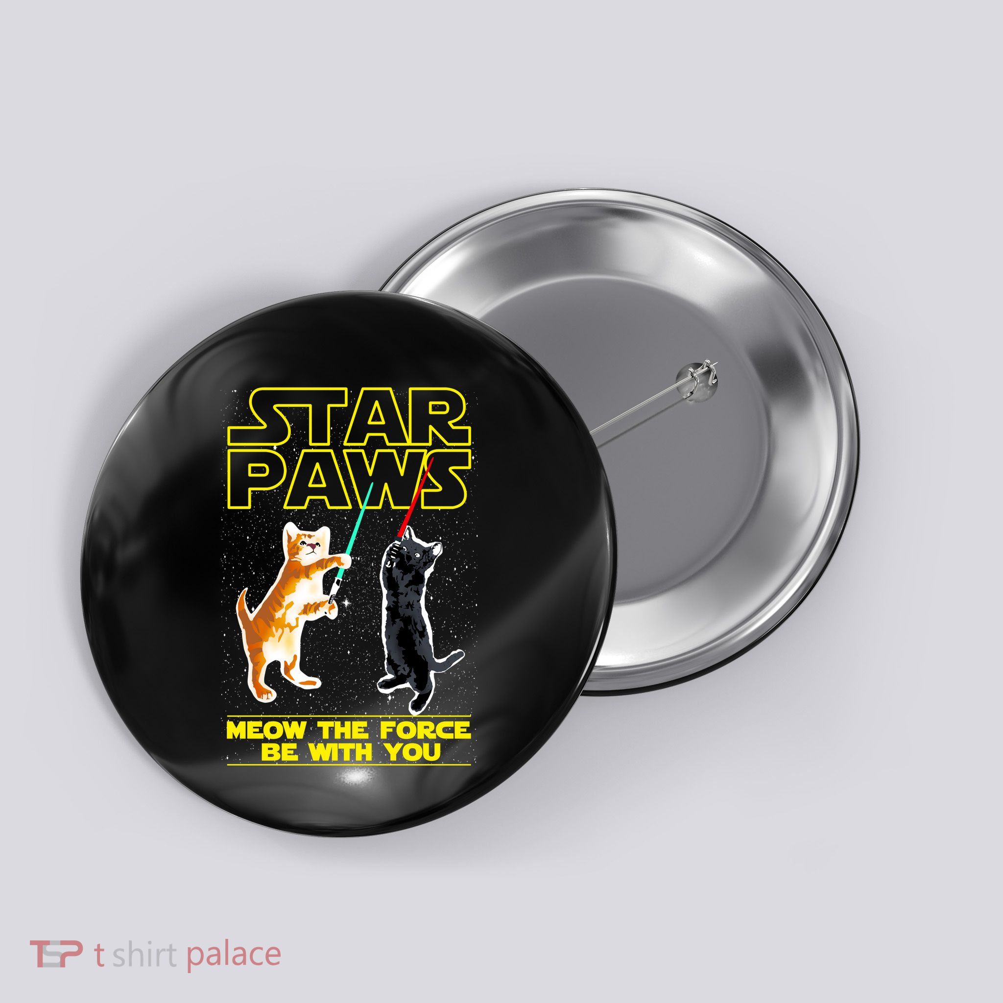 Star Paws Meow The Force Be With You Button