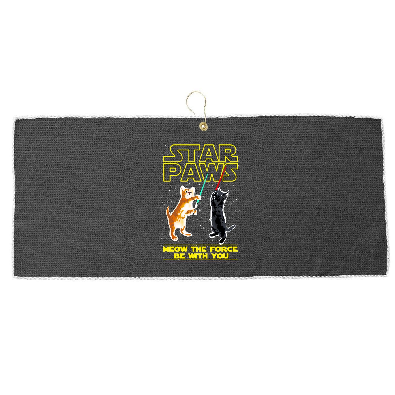 Star Paws Meow The Force Be With You Large Microfiber Waffle Golf Towel