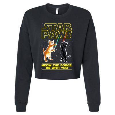 Star Paws Meow The Force Be With You Cropped Pullover Crew