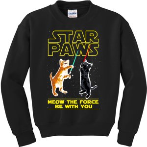 Star Paws Meow The Force Be With You Kids Sweatshirt