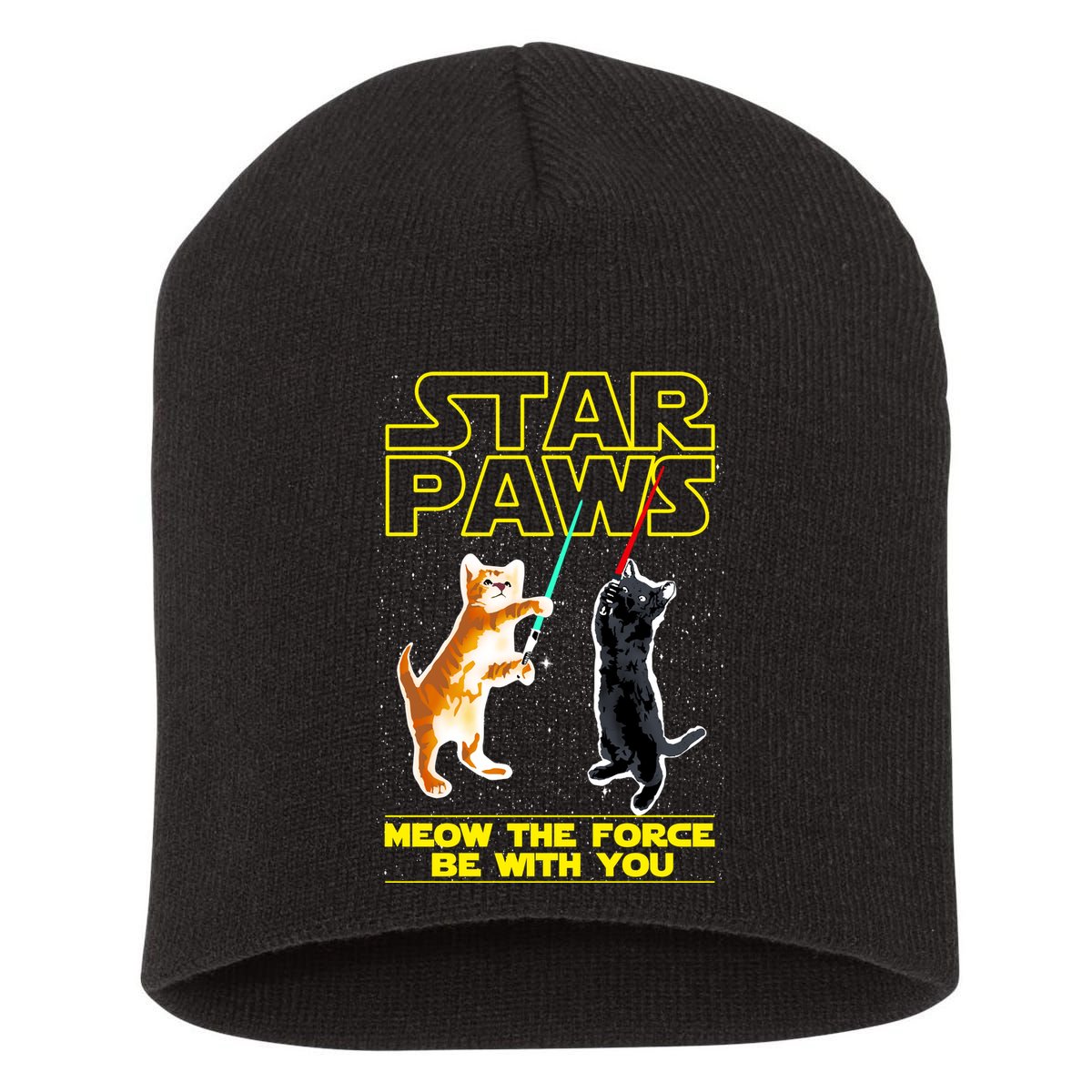 Star Paws Meow The Force Be With You Short Acrylic Beanie