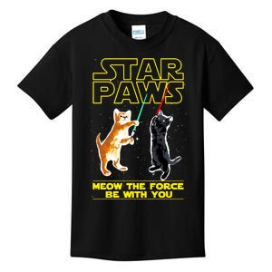 Star Paws Meow The Force Be With You Kids T-Shirt