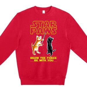 Star Paws Meow The Force Be With You Premium Crewneck Sweatshirt