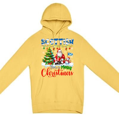 Scottish Proud Merry Christmas Tree Santa Funny Family Gift Premium Pullover Hoodie