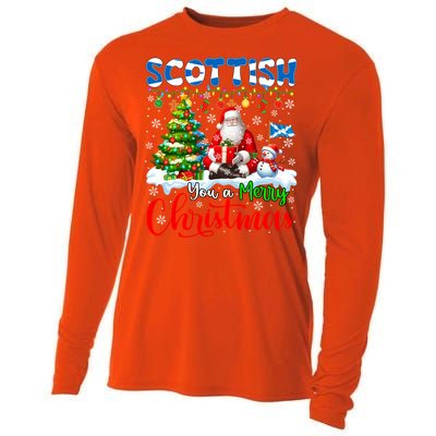 Scottish Proud Merry Christmas Tree Santa Funny Family Gift Cooling Performance Long Sleeve Crew