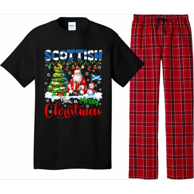 Scottish Proud Merry Christmas Tree Santa Funny Family Gift Pajama Set