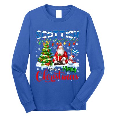 Scottish Proud Merry Christmas Tree Santa Funny Family Gift Long Sleeve Shirt