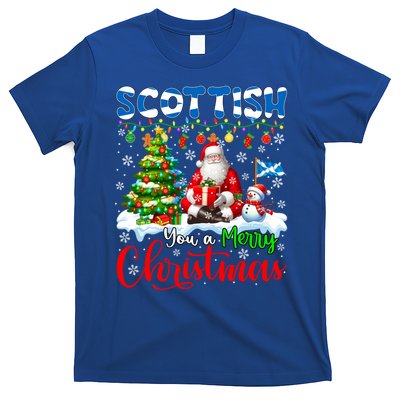 Scottish Proud Merry Christmas Tree Santa Funny Family Gift T-Shirt