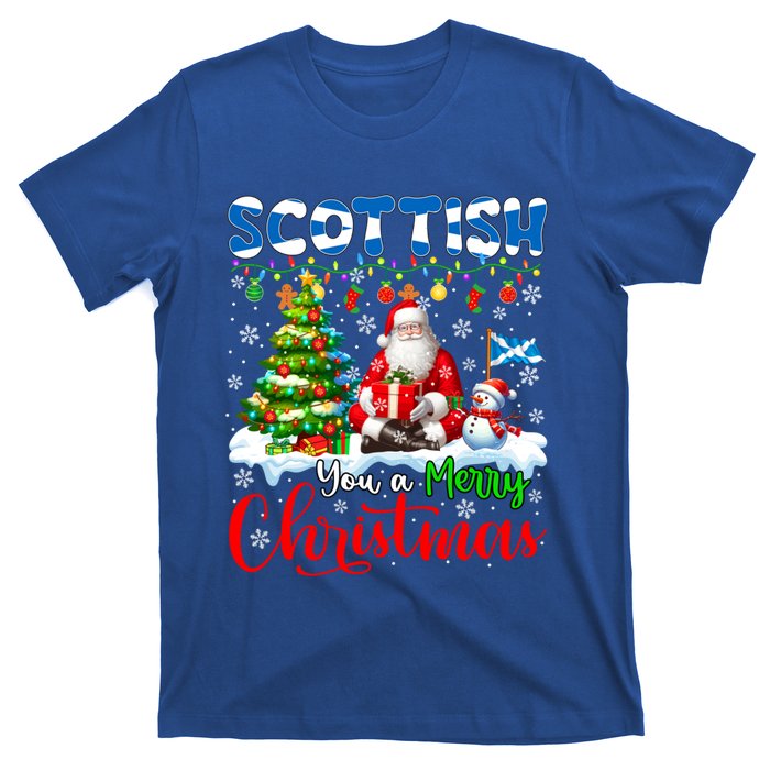 Scottish Proud Merry Christmas Tree Santa Funny Family Gift T-Shirt