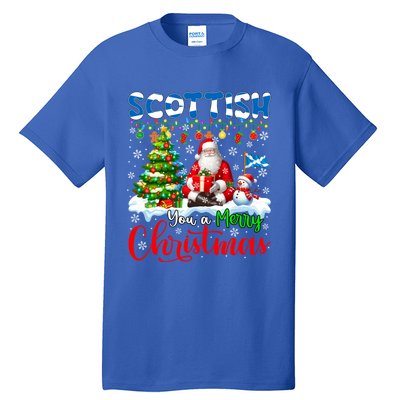 Scottish Proud Merry Christmas Tree Santa Funny Family Gift Tall T-Shirt