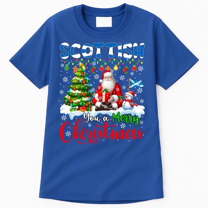 Scottish Proud Merry Christmas Tree Santa Funny Family Gift Tall T-Shirt