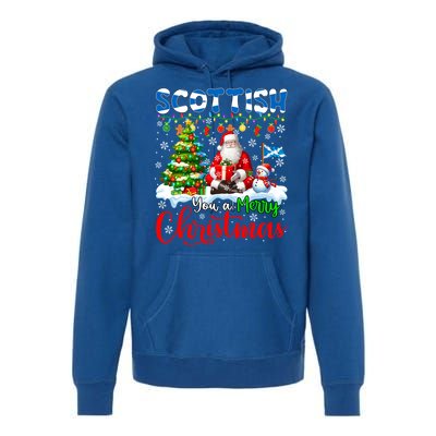 Scottish Proud Merry Christmas Tree Santa Funny Family Gift Premium Hoodie