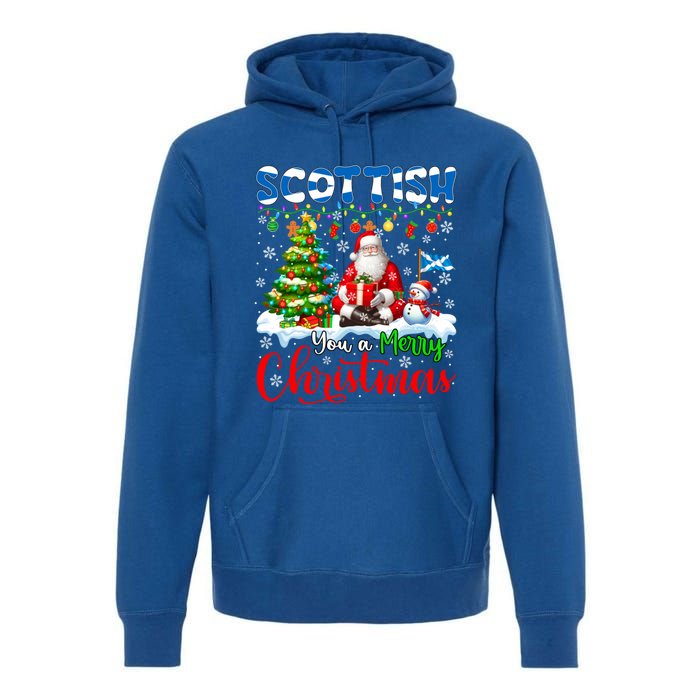 Scottish Proud Merry Christmas Tree Santa Funny Family Gift Premium Hoodie