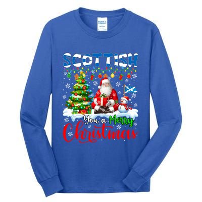 Scottish Proud Merry Christmas Tree Santa Funny Family Gift Tall Long Sleeve T-Shirt