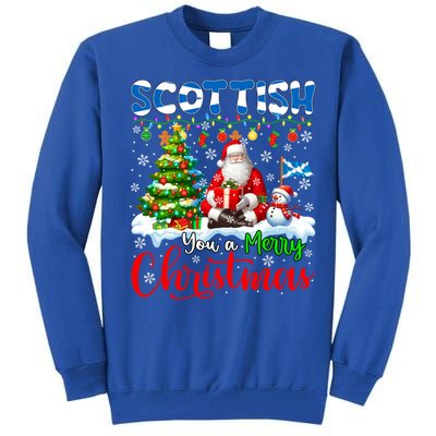 Scottish Proud Merry Christmas Tree Santa Funny Family Gift Tall Sweatshirt