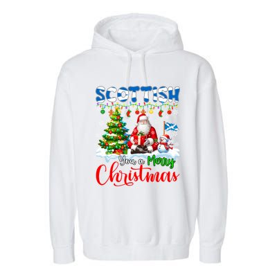 Scottish Proud Merry Christmas Tree Santa Funny Family Gift Garment-Dyed Fleece Hoodie