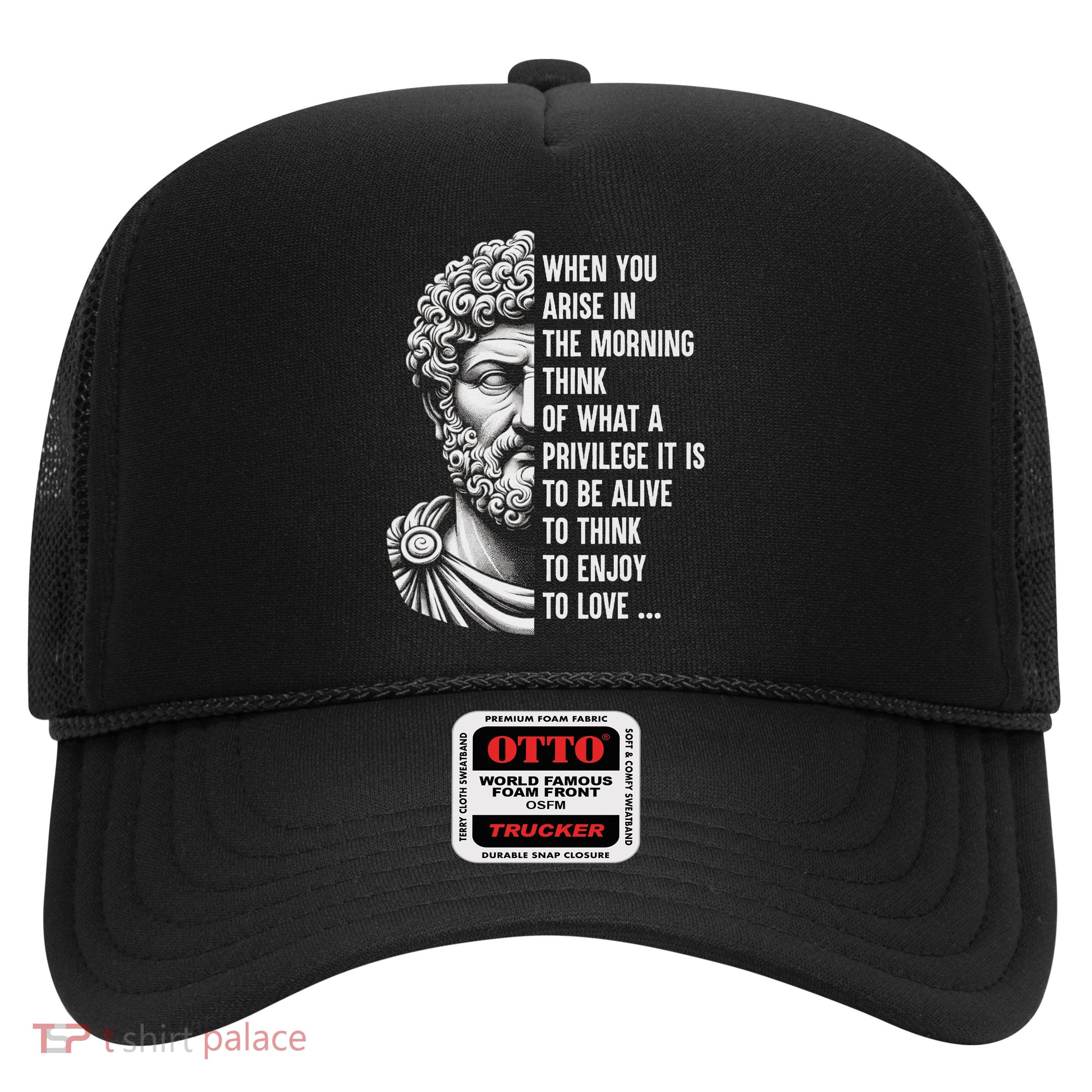 Stoic Philosopher Marcus Aurelius Motivational Quote Trucker Hat