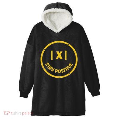 Stay Positive Math Teacher Mathematician Avoid Negativity Hooded Wearable Blanket