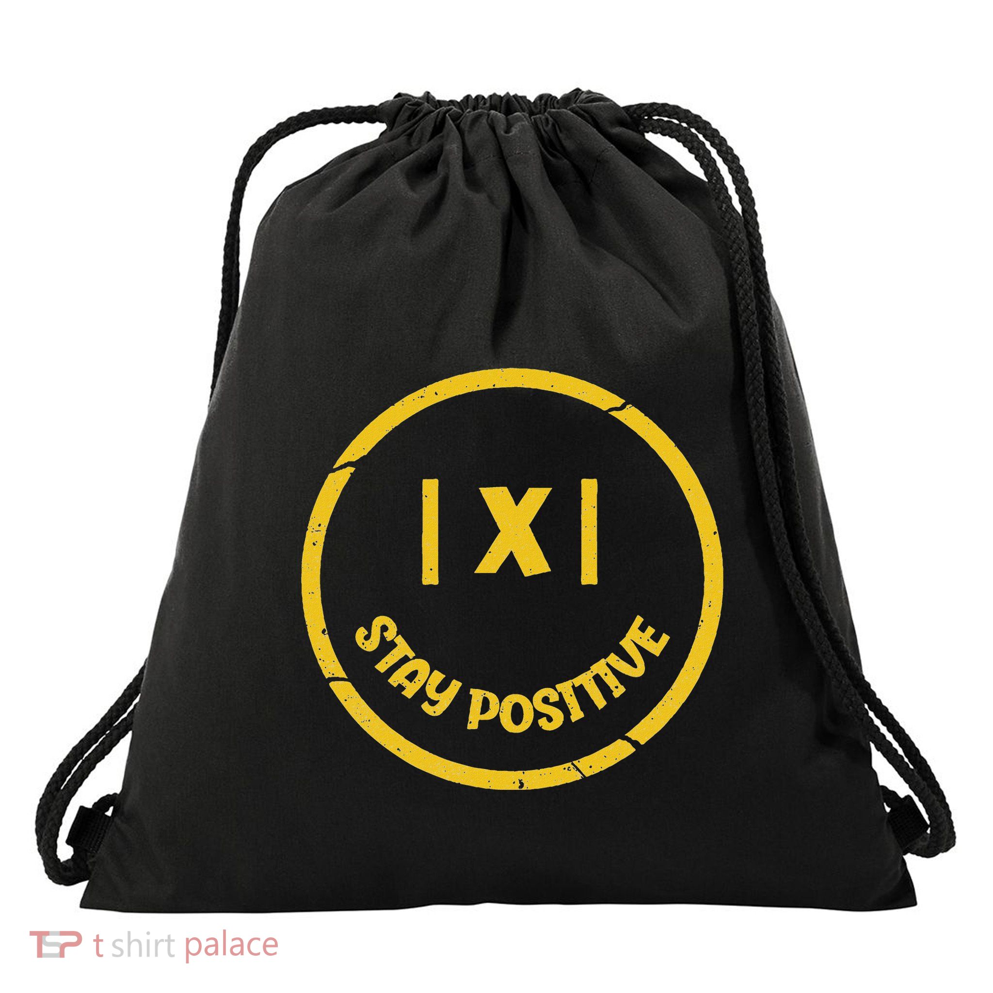 Stay Positive Math Teacher Mathematician Avoid Negativity Drawstring Bag