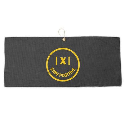 Stay Positive Math Teacher Mathematician Avoid Negativity Large Microfiber Waffle Golf Towel