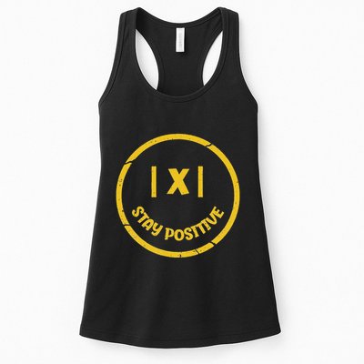 Stay Positive Math Teacher Mathematician Avoid Negativity Womens Tank Top