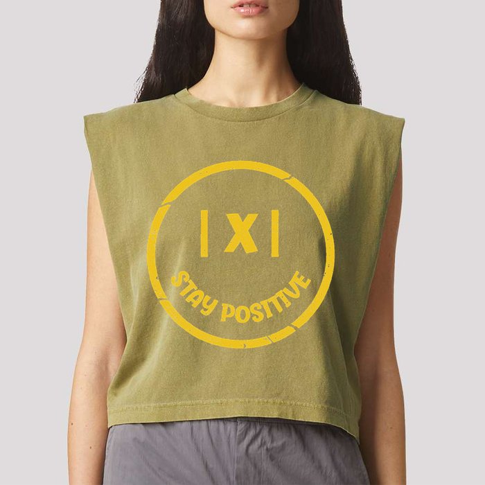 Stay Positive Math Teacher Mathematician Avoid Negativity Garment-Dyed Women's Muscle Tee