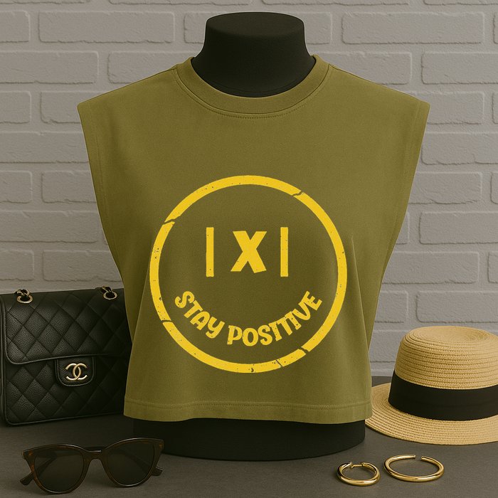 Stay Positive Math Teacher Mathematician Avoid Negativity Garment-Dyed Women's Muscle Tee