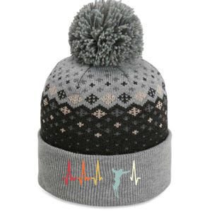 Ski Pulse Mountain Winter Sports Skier Skiing Heartbeat Gift The Baniff Cuffed Pom Beanie