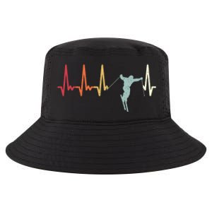 Ski Pulse Mountain Winter Sports Skier Skiing Heartbeat Gift Cool Comfort Performance Bucket Hat