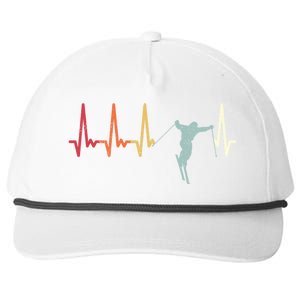 Ski Pulse Mountain Winter Sports Skier Skiing Heartbeat Gift Snapback Five-Panel Rope Hat