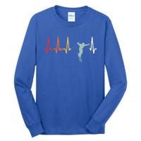 Ski Pulse Mountain Winter Sports Skier Skiing Heartbeat Gift Tall Long Sleeve T-Shirt