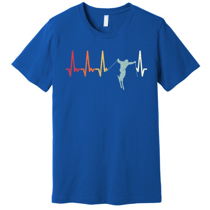 Ski Pulse Mountain Winter Sports Skier Skiing Heartbeat Gift Premium T-Shirt