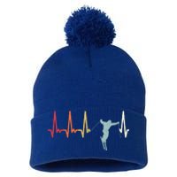 Ski Pulse Mountain Winter Sports Skier Skiing Heartbeat Gift Pom Pom 12in Knit Beanie