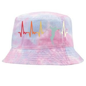 Ski Pulse Mountain Winter Sports Skier Skiing Heartbeat Gift Tie-Dyed Bucket Hat