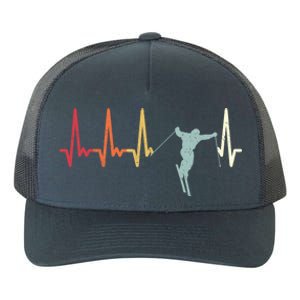 Ski Pulse Mountain Winter Sports Skier Skiing Heartbeat Gift Yupoong Adult 5-Panel Trucker Hat