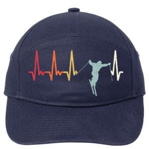 Ski Pulse Mountain Winter Sports Skier Skiing Heartbeat Gift 7-Panel Snapback Hat