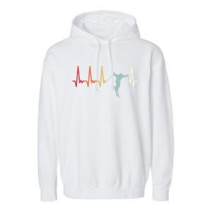 Ski Pulse Mountain Winter Sports Skier Skiing Heartbeat Gift Garment-Dyed Fleece Hoodie