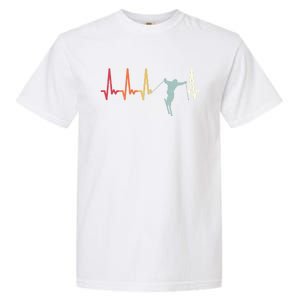 Ski Pulse Mountain Winter Sports Skier Skiing Heartbeat Gift Garment-Dyed Heavyweight T-Shirt